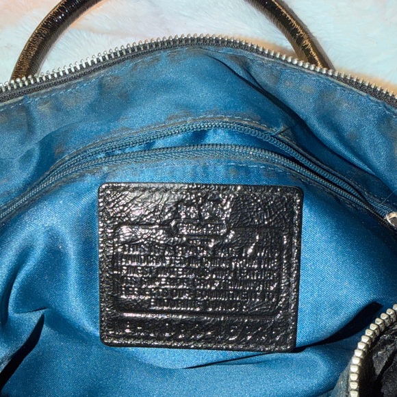 Coach Madison Signature Op Art Black Canvas top handle...
